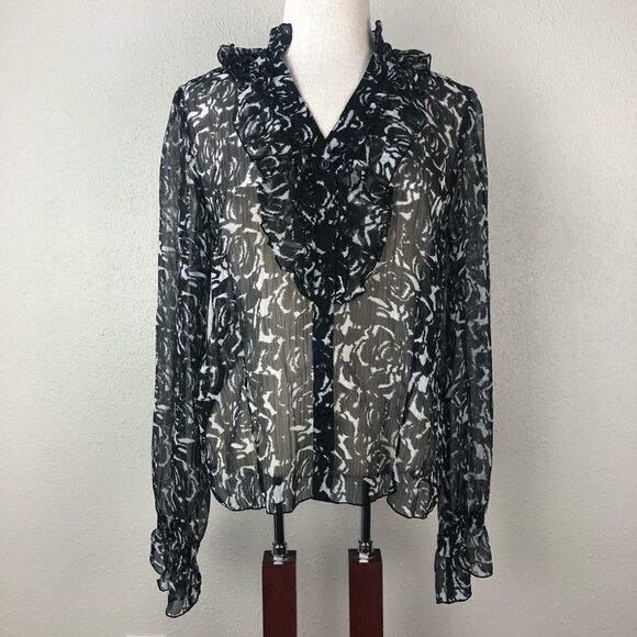 NWT Luciano Dante Button Down Blouse Size 10 - Picture 1 of 6